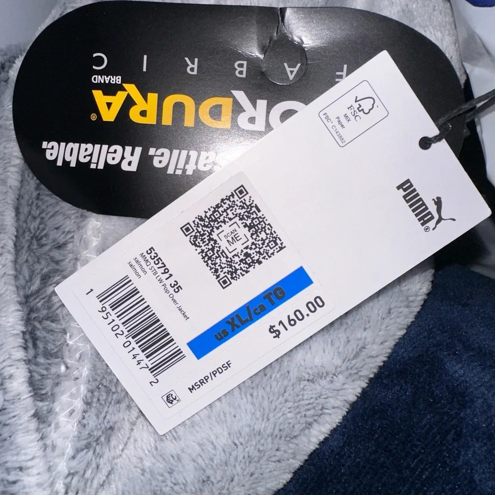 Puma Cordura MMQ Half Zip Lightweight Pullover Outerwear Salmon Jacket Men - Picture 6 of 6